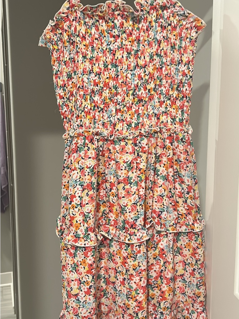 Jessica Simpson Multicolor Floral Smocked Tiered Dress